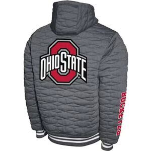 Ohio State Buckeyes Gray Quilt Hooded Fleece Jacket XL Franchise Club NWT $175